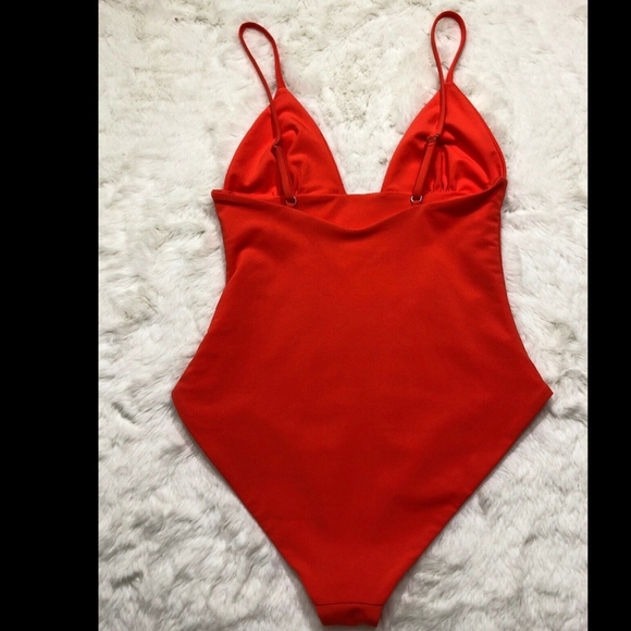NEW $230‎ Mara Hoffman Virginia Plunge Orange One Piece Swimsuit [ SZ XS ] #1723 - Picture 8 of 9